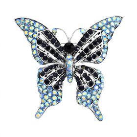 Mehrfarbiger Kristall Brosche Antikes Gold