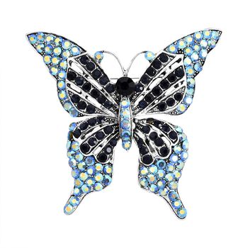 Mehrfarbiger Kristall Brosche Antikes Gold