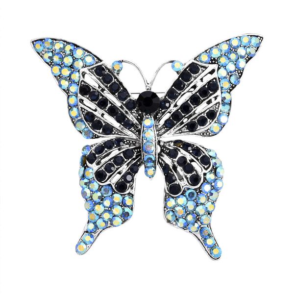 Mehrfarbiger Kristall Brosche Antikes Gold