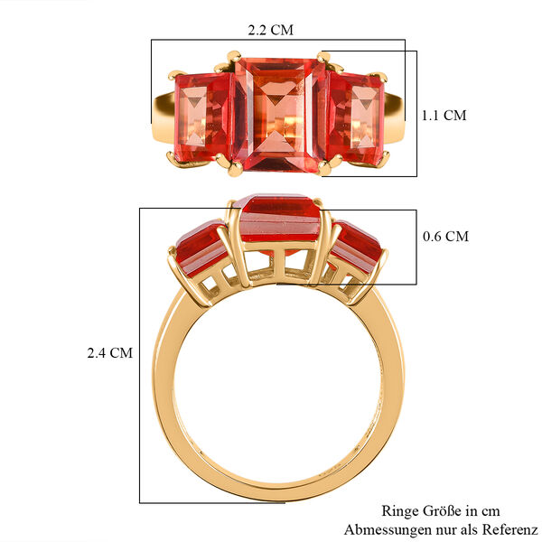 Padparadscha Quarz Triplett Ring - 5,30 ct. image number 7