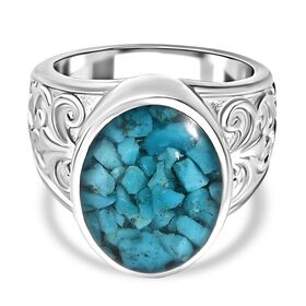 Sleeping Beauty Matrix Türkis Ring 950 Kupfer (Größe 17.00) ca. 7,00 ct