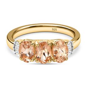 AA Ceylon kaiserlicher Granat und weißer Diamant-Ring - 1,82 ct.