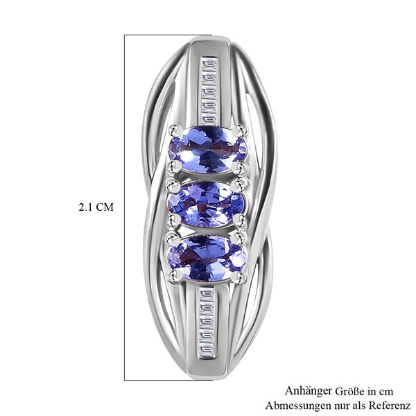 Tansanit und Diamant Anhänger, 925 Silber rhodiniert - 0,68 ct. image number 6