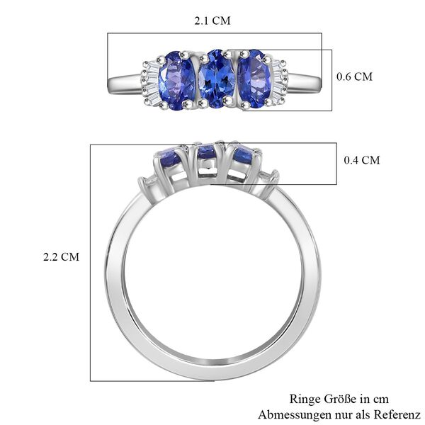 AAA Tansanit und Diamant Ring - 0,80 ct. image number 6