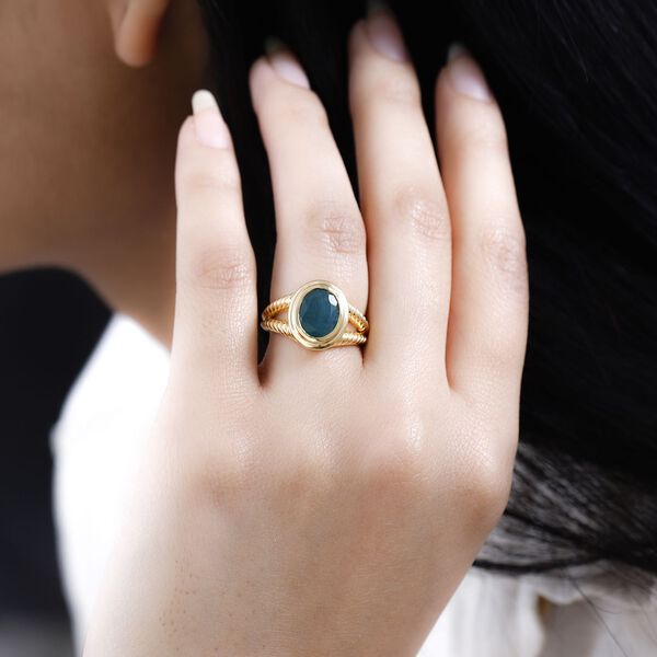 Grandidierit Ring, 925 Silber Gelbgold Vermeil, (Größe 17.00) ca. 2.87 ct image number 3