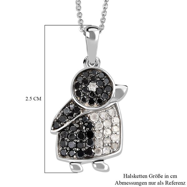 GP Italian Garden Kollektion - Wei&szlig;er und schwarzer Diamant und blauer Saphir-Anh&auml;nger mit 50 Kette - 0,54 ct. image number 6