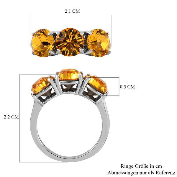 LUSTRO STELLA &Ouml;sterreichischer Sonnenblume Kristall Ring 925 Silber Platin-&Uuml;berzug image number 6