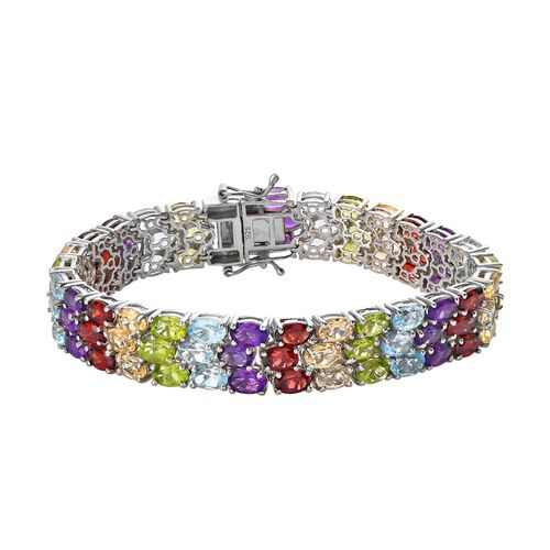 Mehrfarbiges Edelstein-Armband, 19 cm - 41,13 ct. image number 0