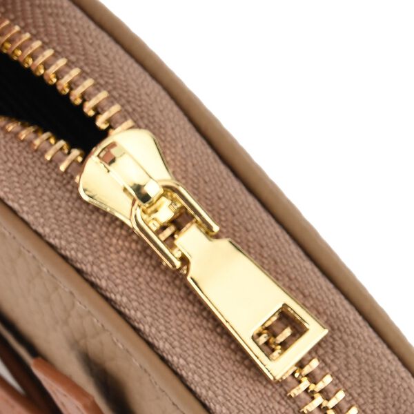 Echtleder Kartenetui mit RFID Schutz, Rei&szlig;verschlussfach, 10,5x8,5x2,5cm, Khaki image number 7