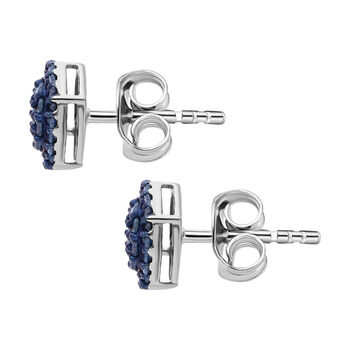 Blauer Diamant Ohrringe 925 Silber platiniert ca. 0.50 ct