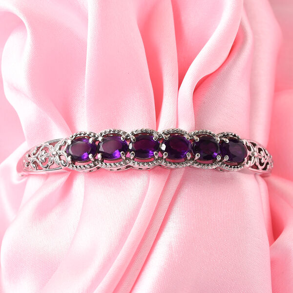 Flexibles, afrikanisches Amethyst-Armband in Silberton, 5,36 ct. image number 2