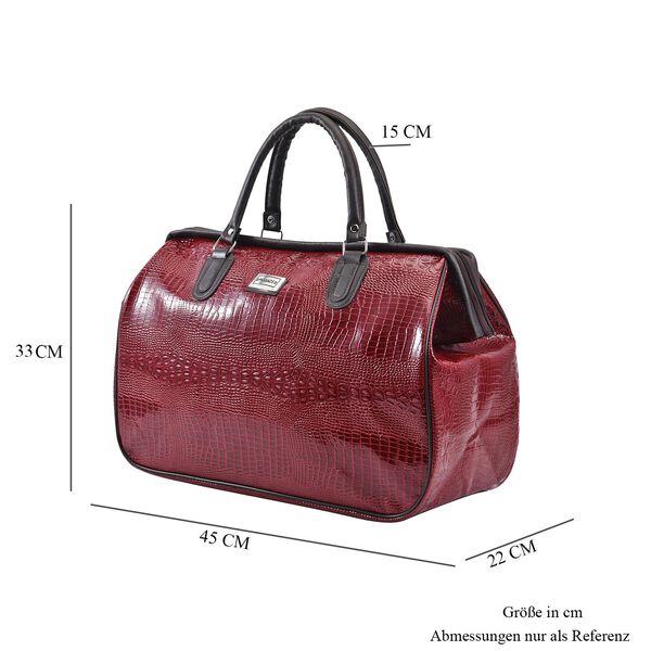 Passage Reisetasche aus naturfreundlichem Kunstleder, 45x20x32cm, Weinrot image number 7