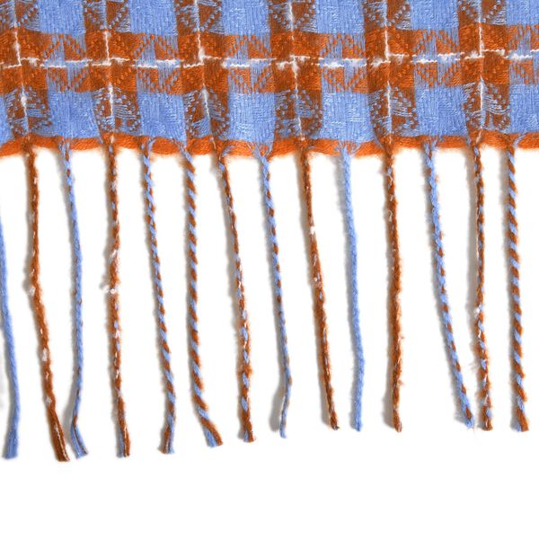 Karierter Schal mit Fransen, Orange image number 3