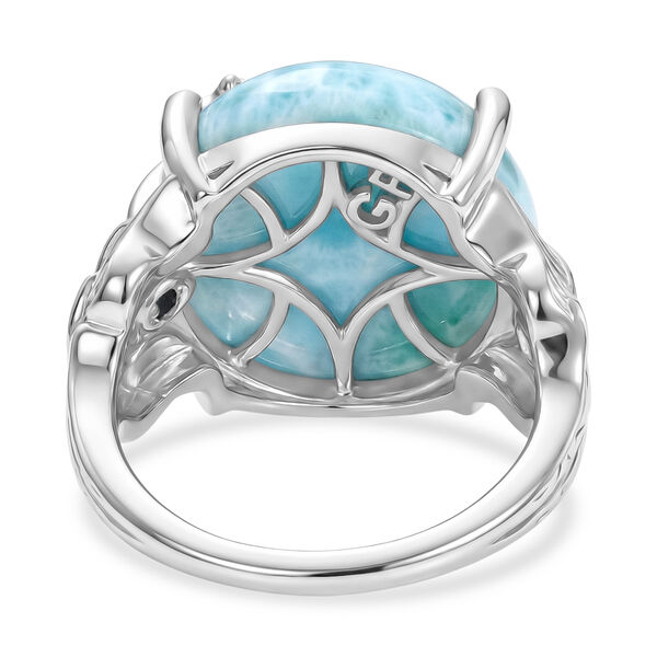 GP Trionfo Kollektion - Larimar, Nat&uuml;rlicher Chromdiopsid Ring 925 Silber rhodiniert (Gr&ouml;&szlig;e 19.00) ca. 16.60 ct image number 6