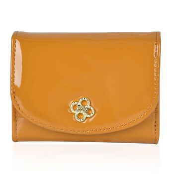 Gl&auml;nzendes RFID-Schutz Portemonnaie aus Lackleder, Gr&ouml;&szlig;e: 11x8.5x2cm, Aprikose