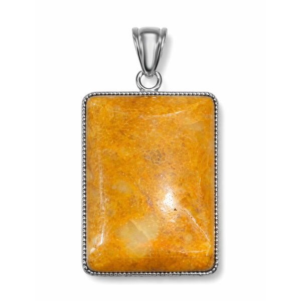 Gelber Serpentin Anh&auml;nger ca. 80,00 ct.