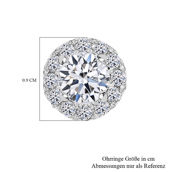 LUXURIANT IGI zertifizierte SI-GH Labor Diamant Ohrringe in 585 Wei&szlig;gold - 1 ct. image number 5