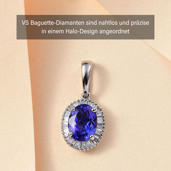RHAPSODY AAAA Tansanit und VS Diamant Anh&auml;nger in 950 Platin - 2,20 ct.