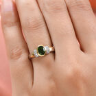 Natürlicher Chromdiopsid und Zirkon Ring 925 Silber Bicolor  ca. 0,98 ct image number 2