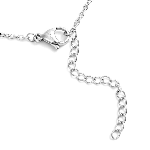 2er-Set Wei&szlig;er Zirkonia Halskette und Ohrringe Edelstahl ca. 4,50 ct image number 5