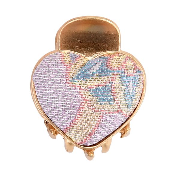 LA MAREY 2er-Set Brokat Seiden-Haarspangen und Ohrringe, Cremewei&szlig; image number 6