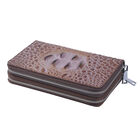 Brieftasche aus 100% echtem Leder mit Kroko-Prägung, Größe 20x5x12 cm, Braun image number 2