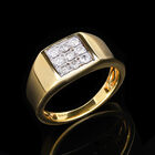 Weißer Diamant Ring, 925 Silber Gelbgold Vermeil, (Größe 19.00) ca. 0.50 ct image number 1