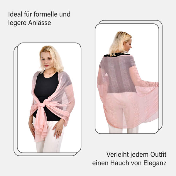 LA MAREY – 100% Maulbeer-Seidenschal Chiffon, 60x170cm, rosa image number 5
