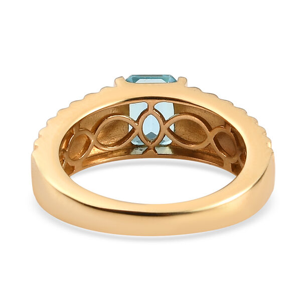 Paraiba Topas Ring 925 Silber 585 Vergoldet image number 6