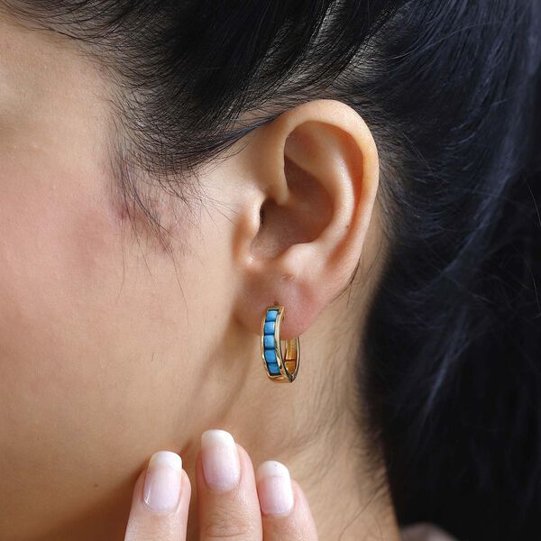 AA Sleeping Beauty T&uuml;rkis Ohrringe - 1,26 ct. image number 3