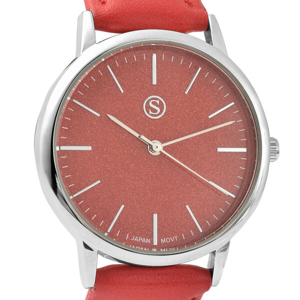 Strada - Uhr mit Sternenstaub Effekt, wasserdicht, Rot image number 3