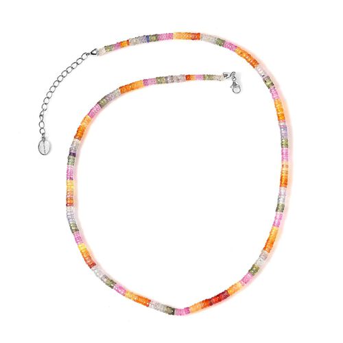 RHAPSODY zertifiziert und geprüft AAAA mehrfarbige Saphir Halskette in 950 Platin, 45 cm - 63,23 ct. image number 0
