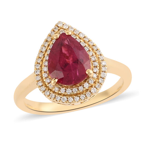 ILIANA AAA Rubellit und Diamant SI G-H Ring 750 Gelbgold  ca. 2,12 ct image number 0