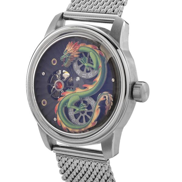 WILLIAM HUNT LIMITIERTE EDITION - Drachen Uhr Seiko Automatik Uhrwerk, 21 Jeweils, Saphir Mineralglas, 5 ATM Wasserdicht, Edelstahl image number 3