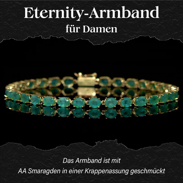 AAA Kagem sambisches Smaragd-Armband in 585 Gelbgold image number 2