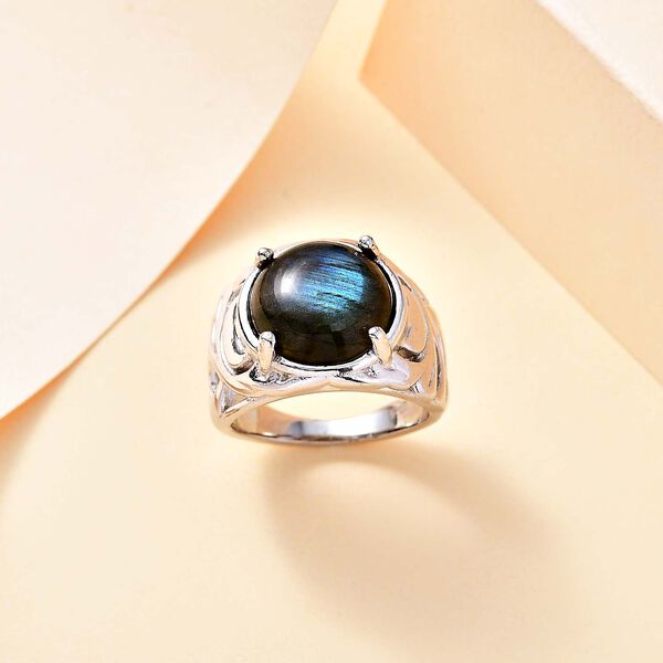 Labradorit Ring, Messing (Gr&ouml;&szlig;e 17.00) ca. 5.82 ct image number 2