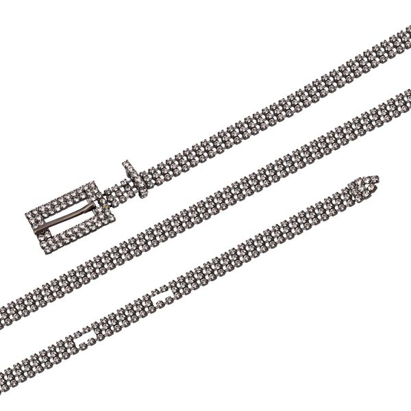 Kristall G&uuml;rtel, L120cm, schwarz image number 3