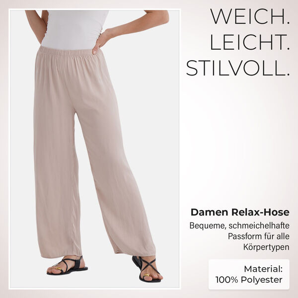 Leichte Hose mit Gummibund 32–48 cm, Länge 104 cm, Beige image number 2