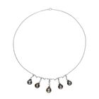 Tahiti-Perlen und Zirkon-Halskette, 45 cm, 925 Silber rhodiniert, 0,54 ct. image number 0