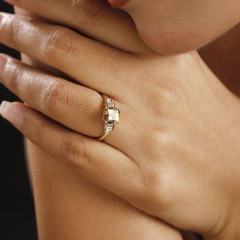 AAA Nat&uuml;rlicher goldener Tansanit und Diamant Ring in 585 Gold - 1,84 ct.