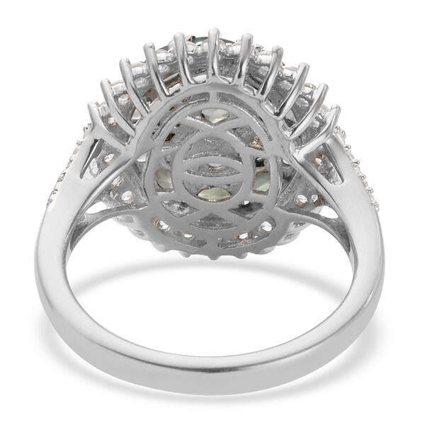 Alexandrit und Zirkon Ring 925 Silber platiniert  ca. 1,95 ct image number 6