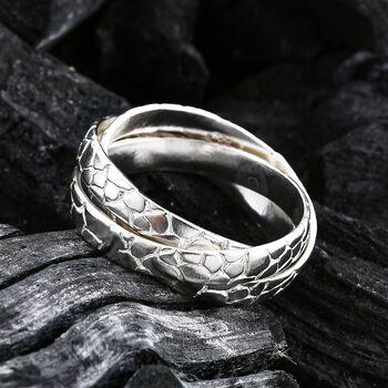 Royal Bali Kollektion - Wickelring Trio mit Kieselstein-Motiv in 925 Silber