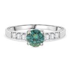 Paraiba Moissanit Ring 925 Silber rhodiniert (Größe 17.00) ca. 1,34 ct