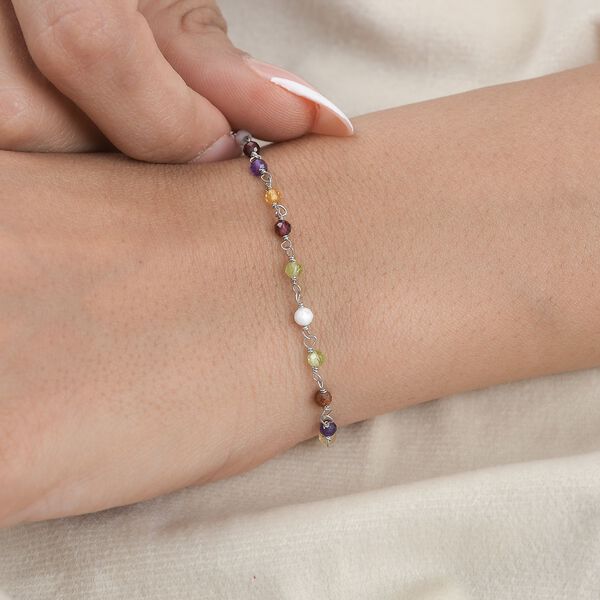 Mehrfarbiges Edelstein-Armband,  19 cm - 6 ct. image number 3