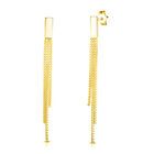 Dreireihige Hänge-Ohrringe, 925 Silber vergoldet, ca. 1,50g