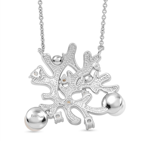 EverTrue S&uuml;&szlig;wasser Perle und Zirkon 50cm zweifarbige Halskette image number 4