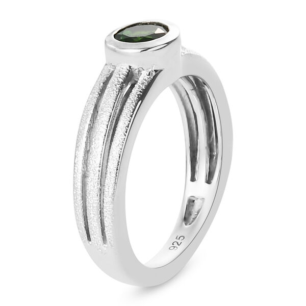 Nat&uuml;rlicher Chromdiopsid Ring 925 Silber platiniert  ca. 0,53 ct image number 5