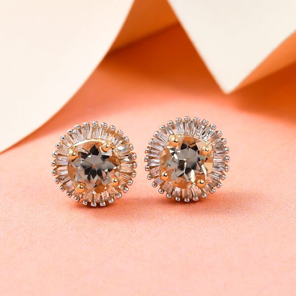 AAA Turkizit und Diamant-Ohrstecker - 1,44 ct. image number 2