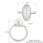 Premium Regenbogen Mondstein Solitär-Ring, 925 Silber  ca. 6,27 ct image number 6