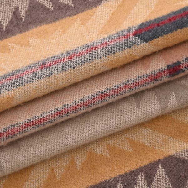 Gestrickter Überwurf mit Fransen, 180x130cm, Beige image number 2